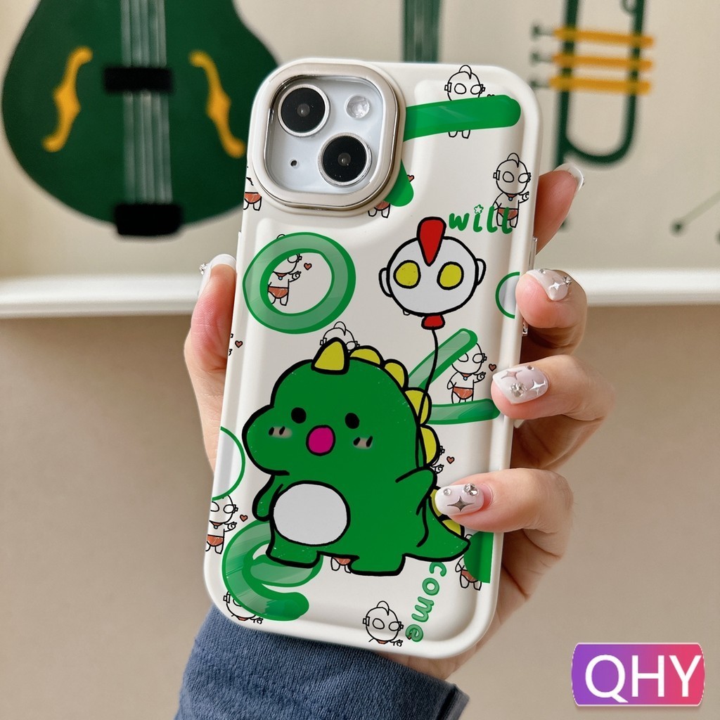 Qhy - เคสโทรศัพท์มือถือ กันกระแทก ลายการ์ตูนไดโนเสาร์มอนสเตอร์น่ารัก สําหรับ iphone 15 14 7 8 plus xs XR 11 12 13 pro max