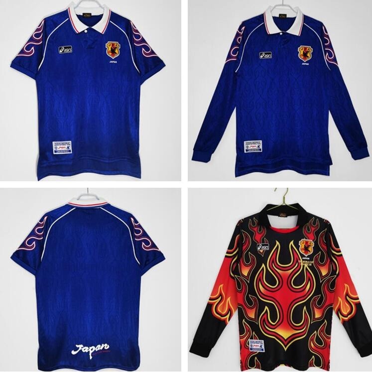 เสื้อกีฬาแขนยาว ลายทีมชาติฟุตบอลญี่ปุ่น 1998 ชุดเหย้า สไตล์เรโทร