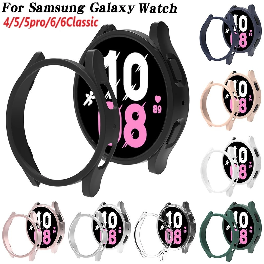 สําหรับ Galaxy Watch 4/5/6 40/44 มม.5pro 45 มม.PC Hollow ป้องกันกันชนสําหรับ Galaxy Watch 6 43 มม.47 มม.กรณีป้องกัน