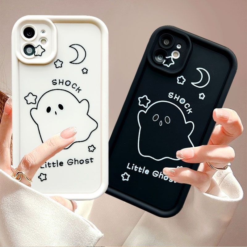 เคสซิลิโคนนิ่ม ลายผีน้อย กันกระแทก สําหรับ iPhone 6 6s 7 8 Plus X XS Max XR SE iPhone 15 Plus iPhone 11 Pro Max 12 Pro Max 13 14 15 Pro Max