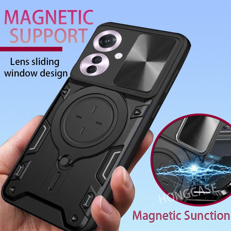 เคสโทรศัพท์มือถือ TPU นิ่ม กันกระแทก ป้องกันกล้อง พร้อมขาตั้ง สําหรับ Oppo Reno11 F 5G Reno11F Reno 11F 2024