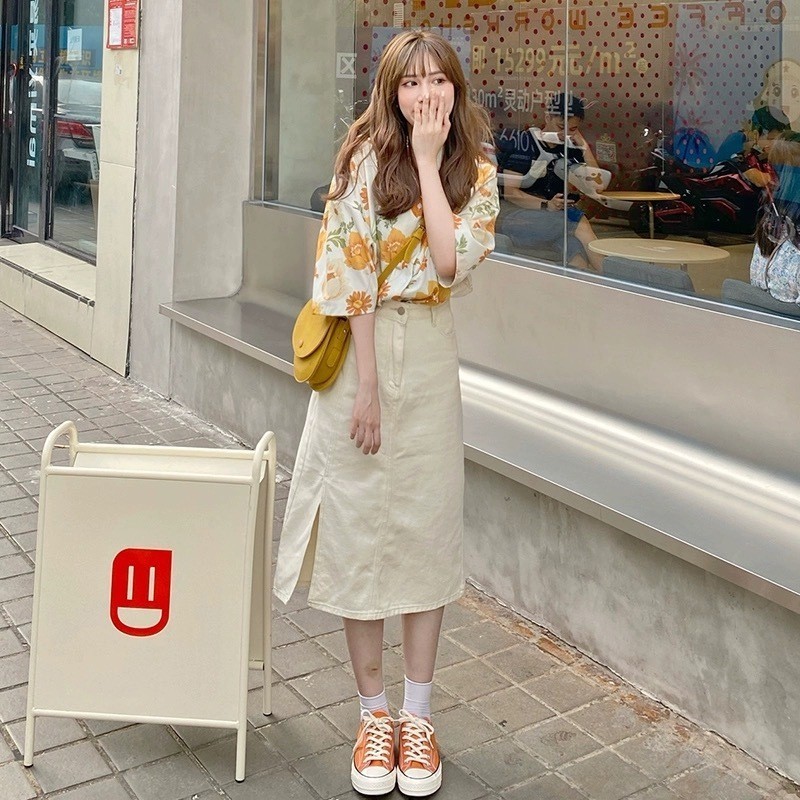 Ann.Fashion เสื้อสงกรานต์ลายดอก เสื้อฮาวาย คอปก ผ้าไหมอิตาลี ใส่เล่นน้ำ ใส่ได้ทั้งชายและหญิง #3009