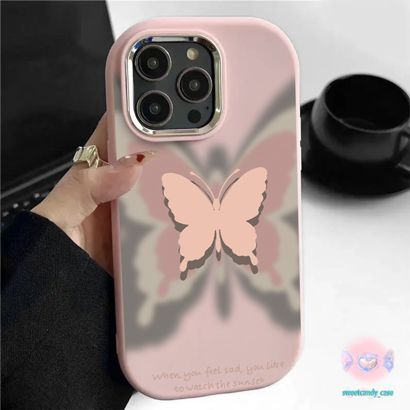 [จัดส่งในพื้นที่] เคสโทรศัพท์มือถือกรอบโลหะผีเสื้อเข้ากันได้กับ iPhone x XR XS สูงสุด 11 13 15 12 PROMAX 6 7 8 14 15PLUS