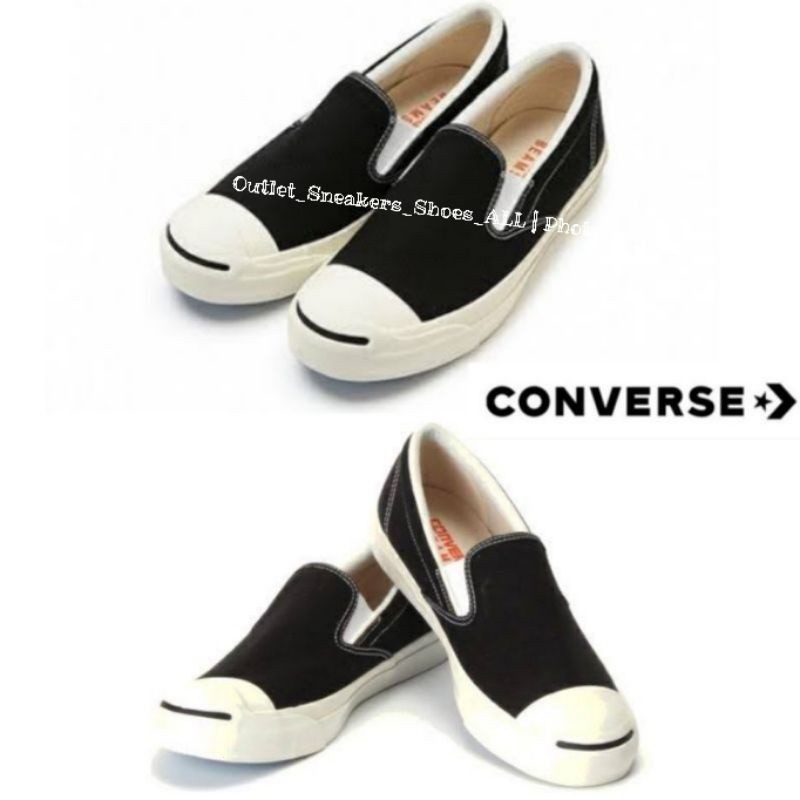 Converse X beams Jack Purcell รองเท้าสลิปออน สีดํา สําหรับทุกเพศ ส่งฟรี