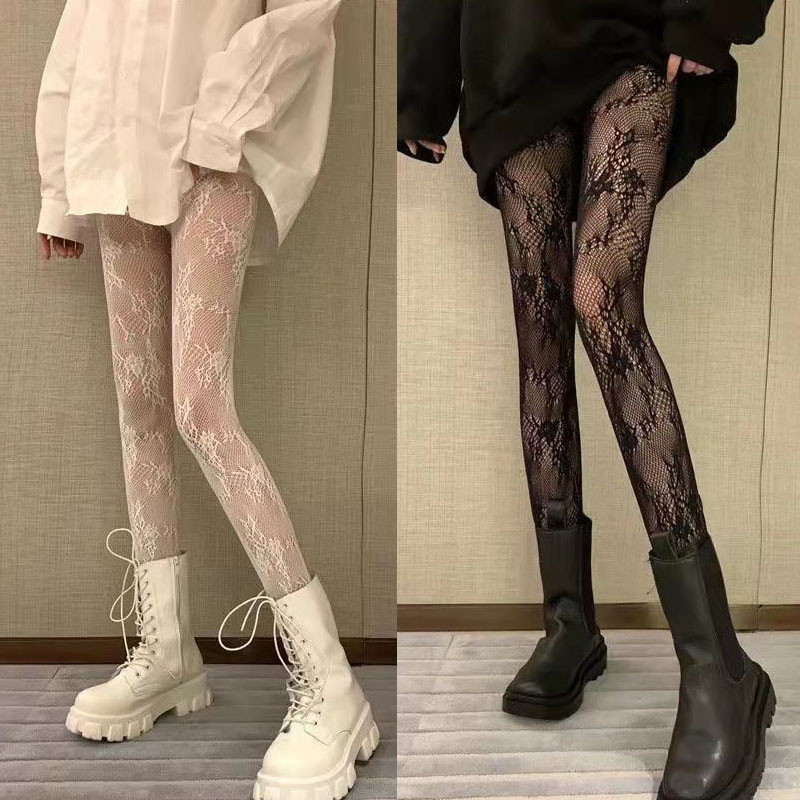 🎀พร้อมส่งในไทย🧦ถุงน่องตาข่ายแฟชั่นสตรี น่ารัก เซ็กซี่ สไตล์โลลิต้าของญี่ปุ่น การออกแบบลูกไม้กลว