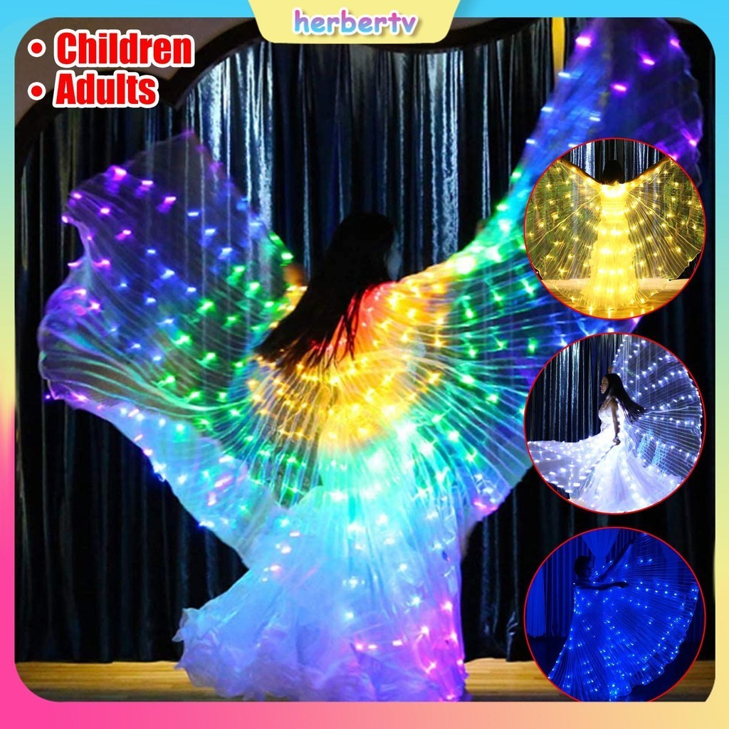 Shopsbc4705 ปีกผีเสื้อ มีไฟ LED เรืองแสง หลากสี สําหรับเต้นรํา