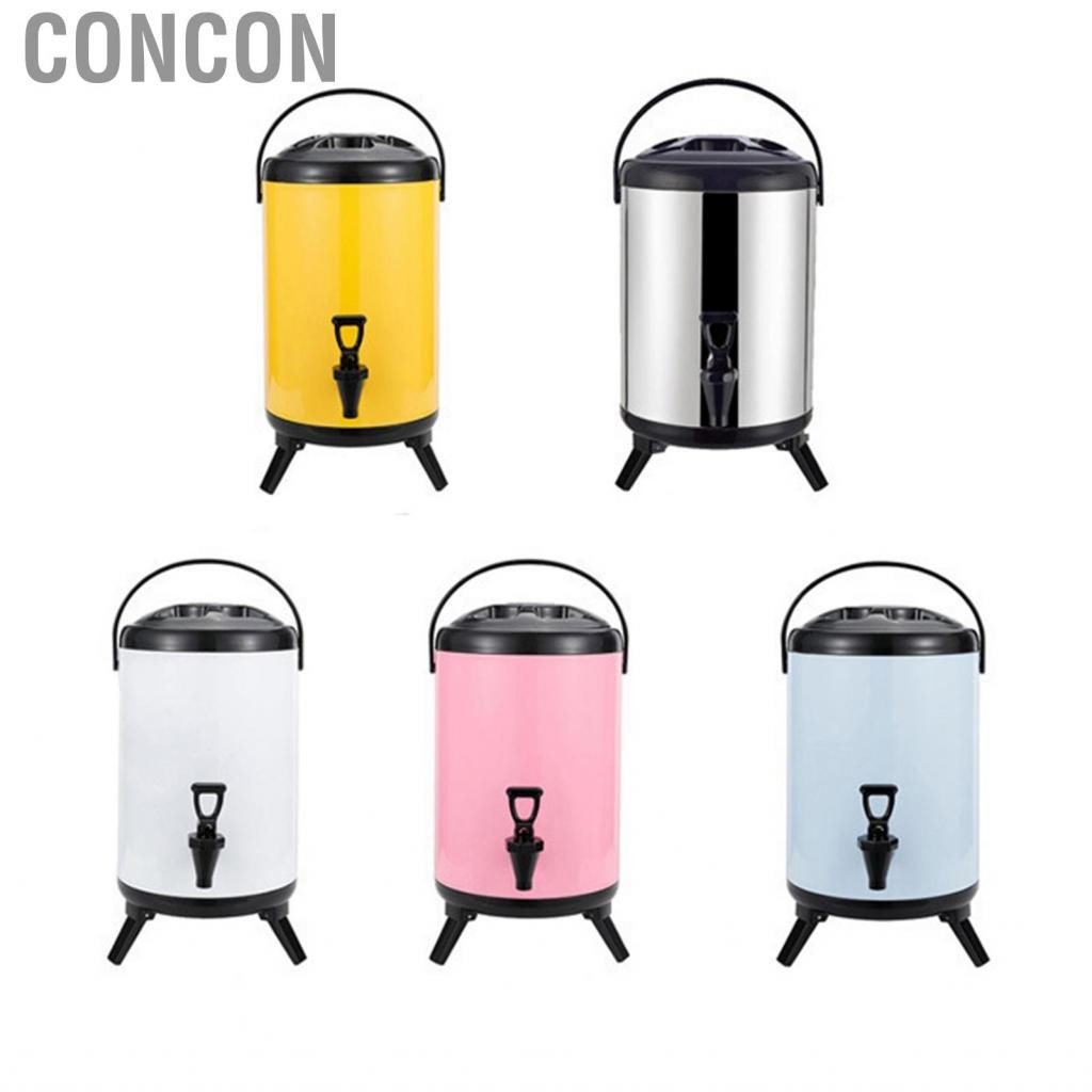 Concon Insulated Hot and Cold Beverage Dispenser Bucket Stainless Steel with Spigot for Milk Tea