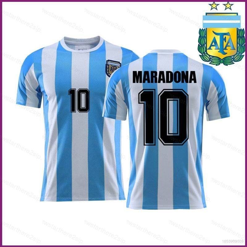 เสื้อกีฬาแขนสั้น ลายทีมชาติฟุตบอล Maradona 1986 Argentina ชุดเหย้า พลัสไซซ์ สําหรับผู้ชาย และผู้หญิง