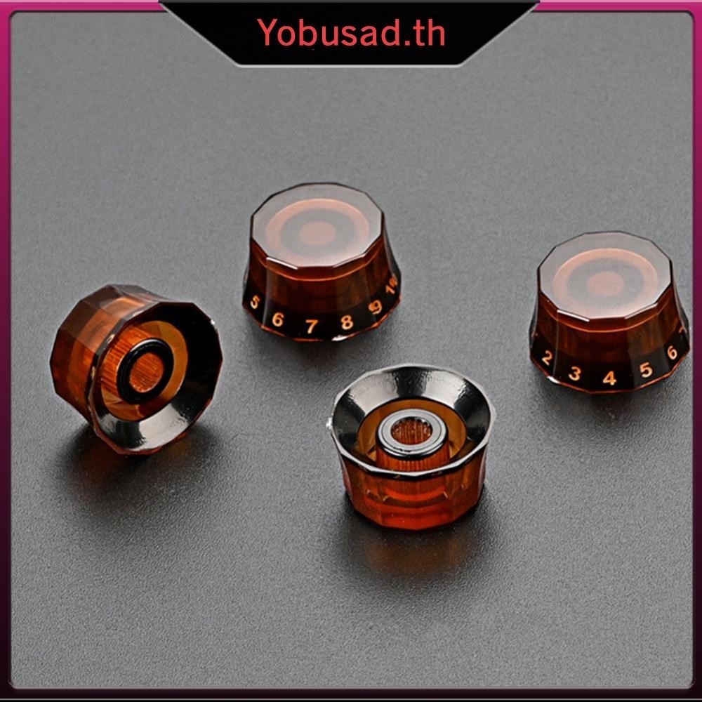 [Yobusad.th] ปุ่มลูกบิดปรับเสียงกีตาร์ไฟฟ้า 6 มม. อุปกรณ์เสริมกีตาร์ไฟฟ้า 4 ชิ้น