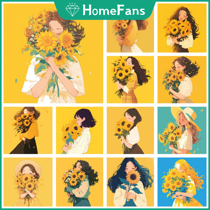 【HF】ภาพวาดปักเพชร ลายอนิเมะกระต่าย 5D DIY สําหรับตกแต่งบ้าน ห้องนอน ของขวัญวันเกิด