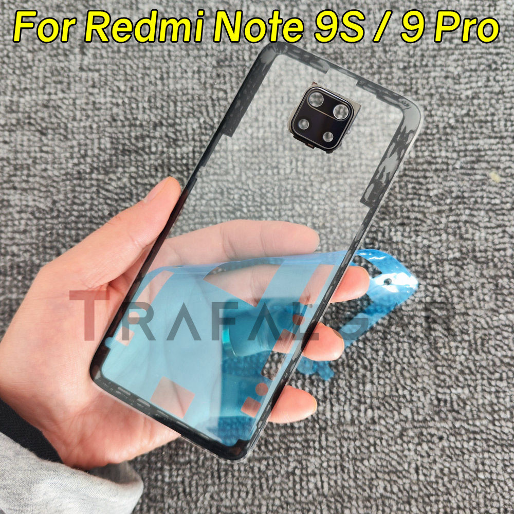 ฝาครอบแบตเตอรี่ กระจกใส แบบเปลี่ยน สําหรับ Xiaomi Redmi Note 9S Note 9 Pro MAX M2003J6A1G M2003J6B2G