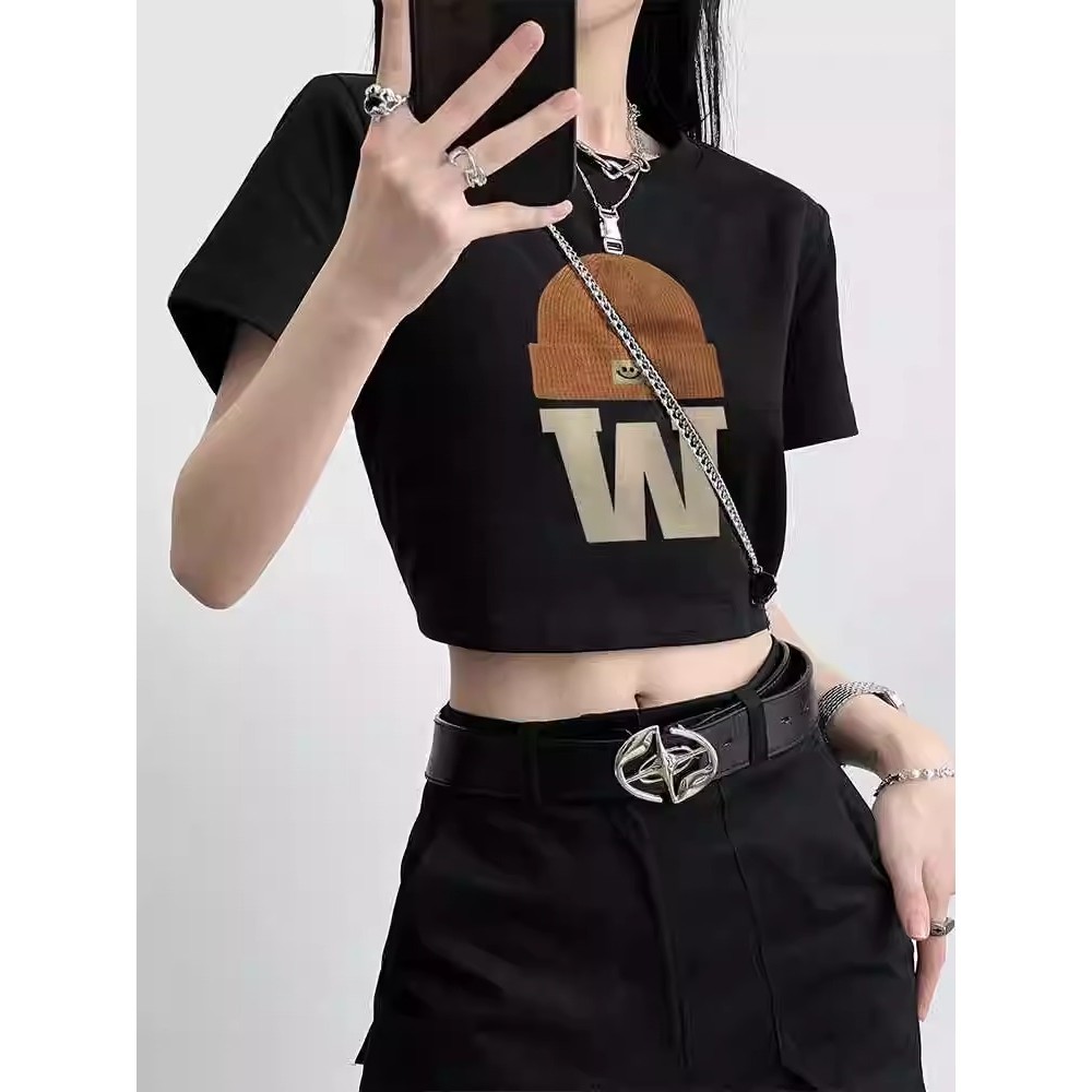 （พร้อมส่งจากกทม มาถึงใน 2วัน）เสื้อครอปแขนสั้น ผ้าคัตคอน นิ่มใส่สบาย #แขนสั้น 100%Cotton T-shirt เสื้อยืดผู้หญิง