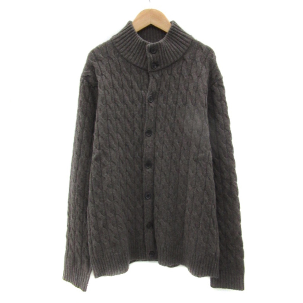 Brooks Brothers Knit Cardigan Cable Knit L Charcoal Grey Direct from Japan Secondhand