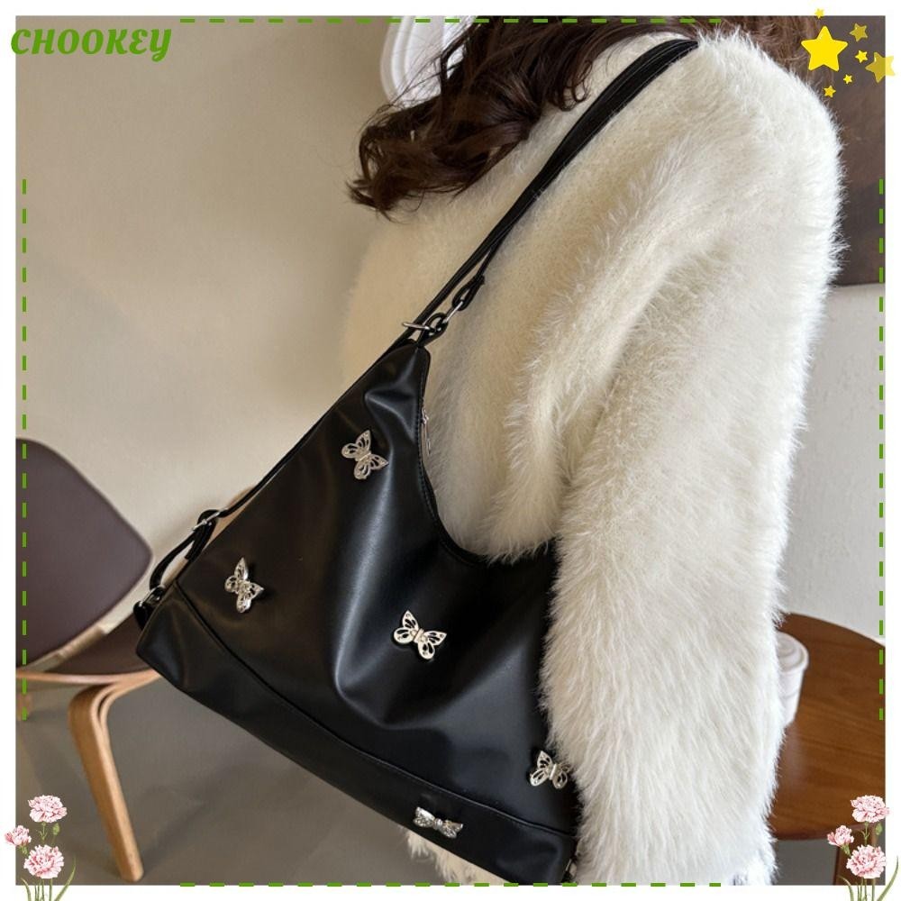 Chookey กระเป๋าเป้สะพายหลัง กระเป๋าสะพายไหล่ หนัง PU ทรงบักเก็ต ขนาดใหญ่ จุของได้เยอะ สีพื้น สําหรับสตรี