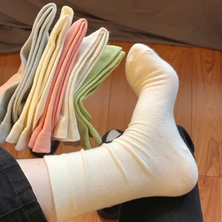 🌸พร้อมส่งในไทย🧦ถุงเท้าผู้หญิงน่ารักสไตล์ญี่ปุ่น ผ้าฝ้ายแท้ นุ่มสบาย มีหลายสีให้เลือก ถุงเท้านักเรียนโลลิต้า
