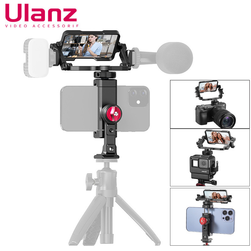 Ulanzi PT-14 กล้อง Periscope พลิกหน้าจอ Vlog เซลฟี่ แบร็คเก็ต สําหรับ iPhone 13 Pro Max Samsung สมาร์ทโฟน วิดีโอ