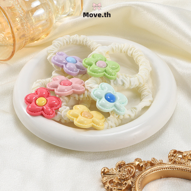 ส่งเร็ว ดอกไม้ลำไส้เล็กผมวงกลมหวานสาวผมหางม้าน่ารักยางยืดสูง-Move