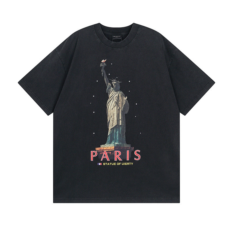Fashion 4BA29GA เสื้อยืดลําลอง ผ้าฝ้าย แขนสั้น พิมพ์ลายเทพธิดา สําหรับผู้ชาย และผู้หญิง