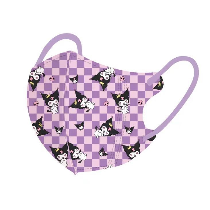 หน้ากากอนามัย พิมพ์ลายการ์ตูนคุโรมิน่ารัก 3D สําหรับเด็ก อายุ 3-12 ปี 50 ปี - รูปที่ 5