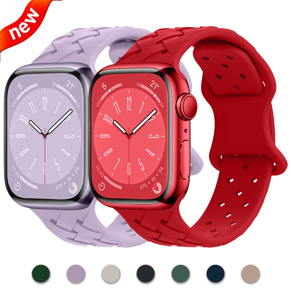 สายนาฬิกาข้อมือซิลิโคน สําหรับ Apple Watch Ultra 2 49 มม. 44 มม. 40 มม. 45 มม. 41 มม. 38 มม. IWatch Series 9 8 7 6 5 3 SE 4 2