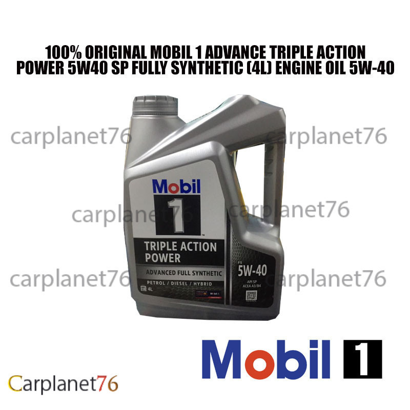 MOBIL 1 ADVANCE TRIPLE ACTION POWER 5W40 SP FULLY SYNTHETIC (4L) น้ํามันเครื่อง 5W-40