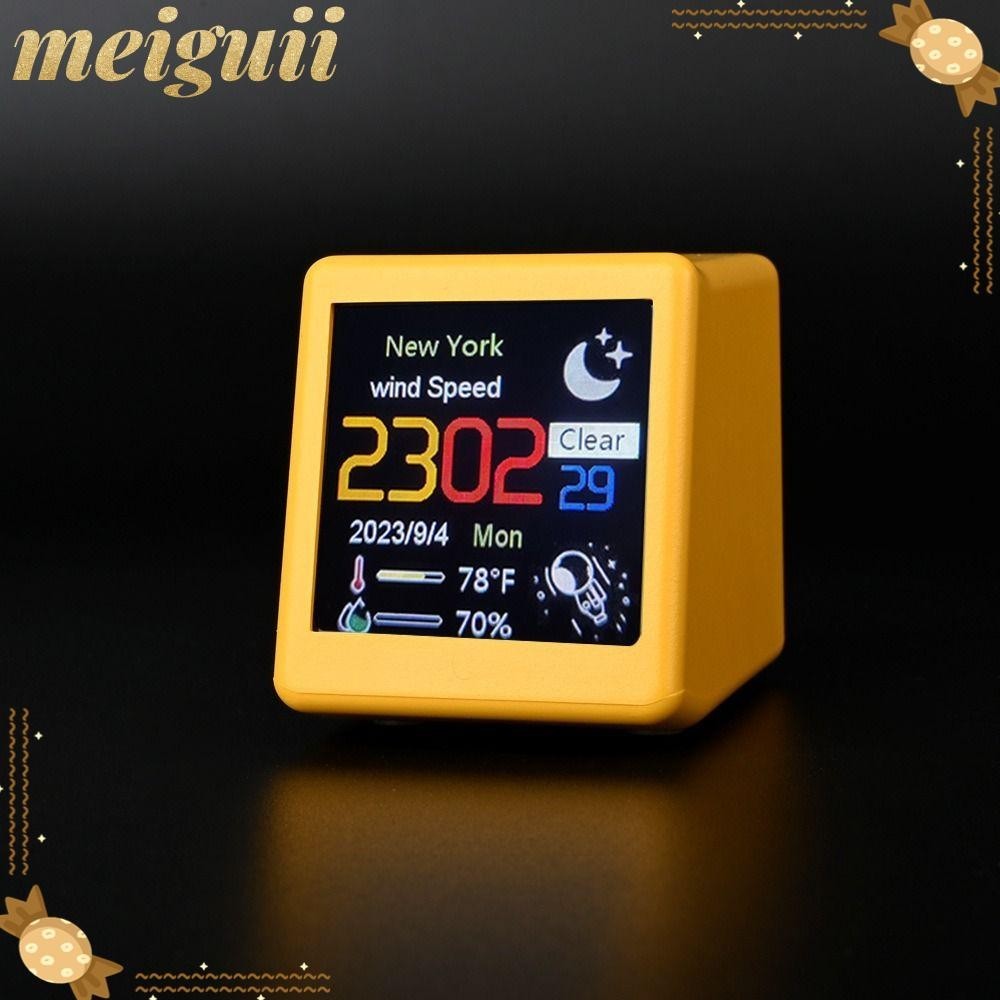 Meiguii นาฬิกาอัจฉริยะ พลาสติก อเนกประสงค์ ชาร์จ USB เต็มจอ รูปแอนิเมชั่น พยากรณ์อากาศ สําหรับบ้าน