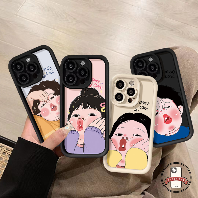 สาวน่ารักตลกคู่รักกรณีอ่อนสำหรับ Redmi 12 10A 9C 13C 9A 12C 10 9 A1 10C 9T Note 12 11 9 11s 10s 13 8 10 Pro Max POCO M3