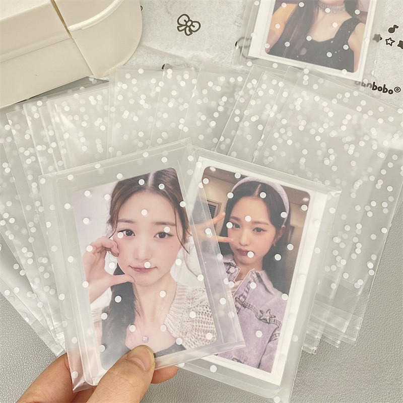 ถุงซีล เนื้อแมตต์ ลายจุด สําหรับใส่โฟโต้การ์ด การ์ด 50 ชิ้น