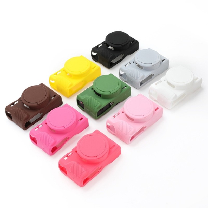 3C ซิลิโคนผิวนุ่มกล้องสําหรับ G7X Mark III กล้อง AntiSlip เคสป้องกันพร้อมฝาครอบเลนส์