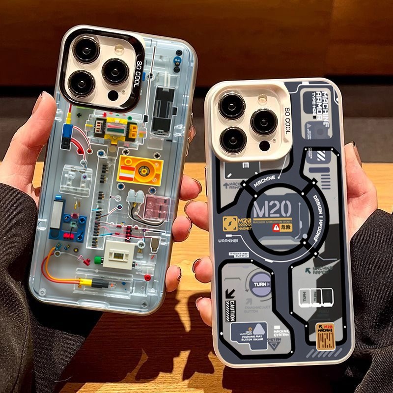 SAMSUNG Creative Circuit BoardรูปแบบสําหรับSamsung A16 A15 A35 A54 A03 A24 A04 A25 A14 A34 A05 A12 A50 A30S A23 A53 A52 MechanicalหรูหราIMDชุบโลหะกันกระแทกปกแข็ง