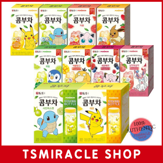 Damtuh Pokemon Kombucha 5g 10,20,30,50 Sticks(8 Flavors) Low Calorie Korean Fermented Tea