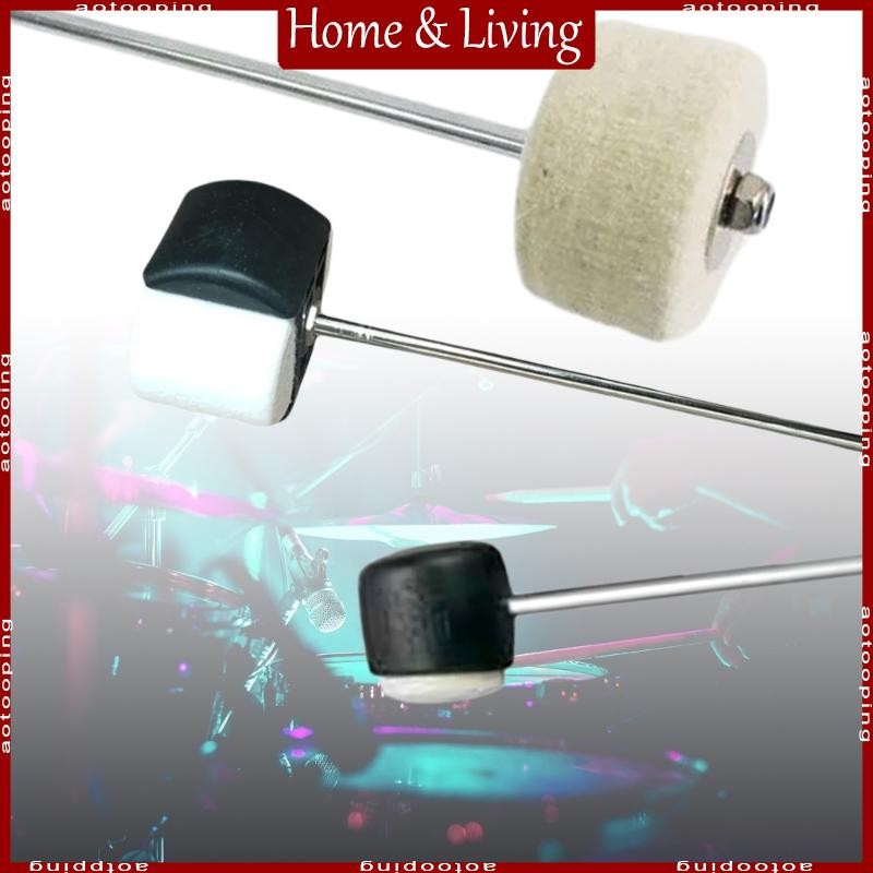 Aoto Felt Plastic Beaters Head Bass Drum Pedal Beaters การออกแบบพื้นผิวคู่เบสกลอง Beaters เครื่องมือทดแทน Pa