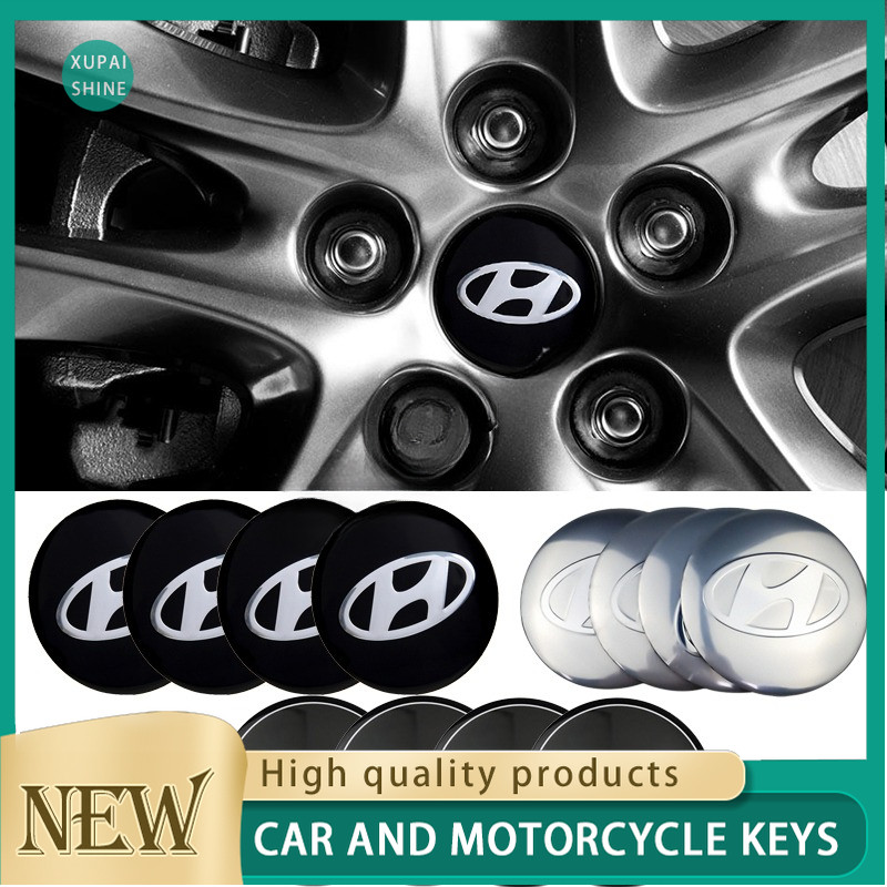 4pcs 60 มม.65 มม.สําหรับ Hyundai Genesis Accent Sonata Kicks รถล้อสัญลักษณ์ Tyre Center สติกเกอร์ Auto Badge ยาง Hub Caps Decals ดัดแปลงอุปกรณ์เสริม