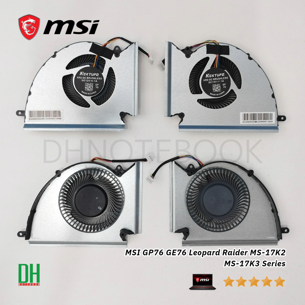 พัดลมระบายความร้อน OEM MSI GP76 GE76 Leopard Raider MS-17K2 MS-17K3 Series Laptop - Cooling Fan คุณภ