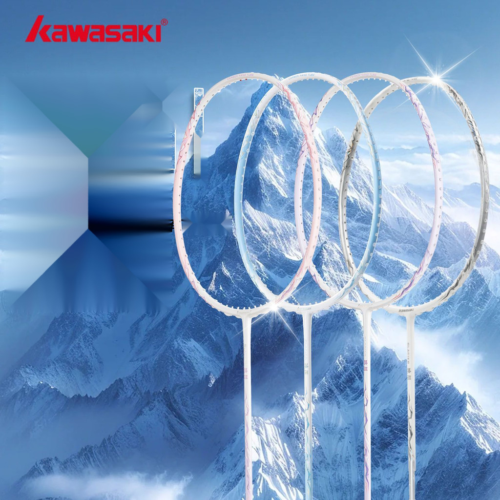 [ร้านขายร้อน] ไม้แบดมินตัน Kawasaki Kawasaki Glacier น้ำหนักเบาทั้งหมดคาร์บอนสำหรับเด็กชายและเด็กหญิ
