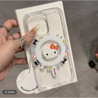 เคส ชาร์ตได้ แม่เหล็ก สำหรับ iPhone 11,12,13,14,15 Pro Plus Promax Xr Xs Max 16 16Pro 16Promax เคสใส ลายการ์ตูน น่ารัก
