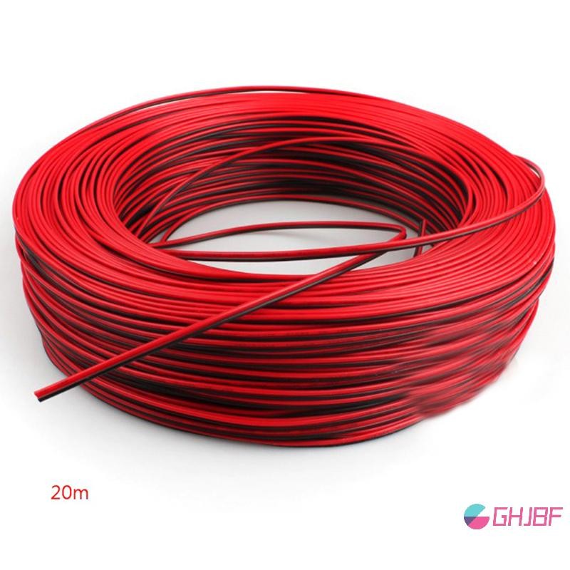 GHJBF] 10m Inkers 2 Pin LED Strip Cable 22AWG 2 สีแดงสีดําไฟฟ้าลวด nicenn คอเต่า