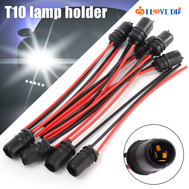 ขั้วต่อหลอดไฟ T10 12V แบบพกพา แบบเปลี่ยน อุปกรณ์เสริม สําหรับรถยนต์ รถจักรยานยนต์ 1 ชิ้น