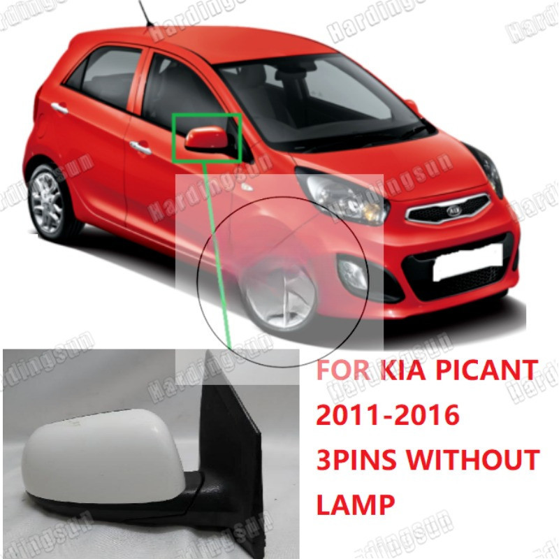 กระจกมองข้างรถยนต์ ด้านนอก 3PINS สําหรับ KIA PICANTO 2011 2012 103 2014 2015 2016 1 ชิ้น