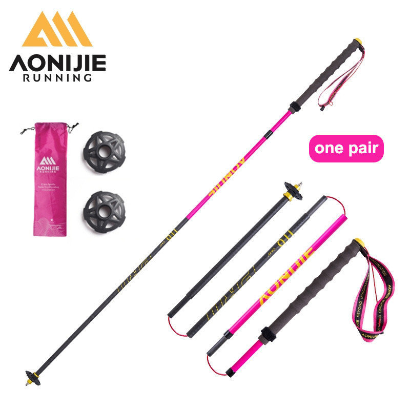 Aonijie E4214 เสาเดินป่า คาร์บอนไฟเบอร์ น้ําหนักเบา พับได้ สําหรับปีนเขา 1 คู่