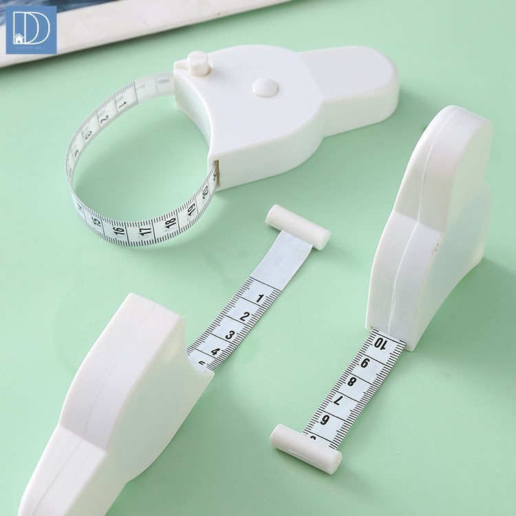 doodeemall สายวัดตัวแบบพกพา สายวัดเอว แบบมีปุ่มกดเก็บสาย มีหน่วยเป็นนิ้วและเซนติเมตร