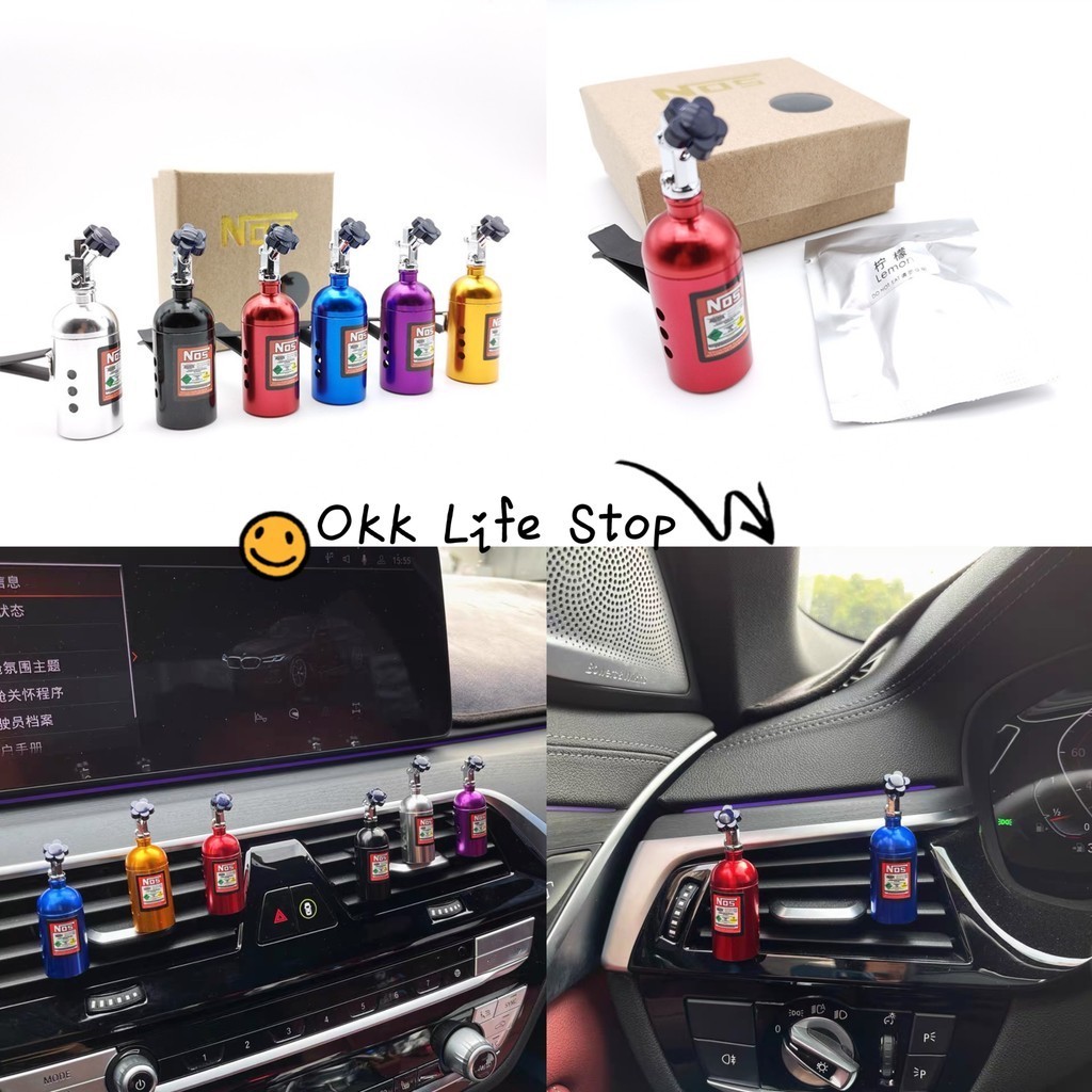 OKK Life Stop(C079)*พร้อมส่งในไทย*Nos perfume น้ำหอมปรับอากาศในรถแบบคลิปหนีบ ลายถังnosเท่ห์มากๆ