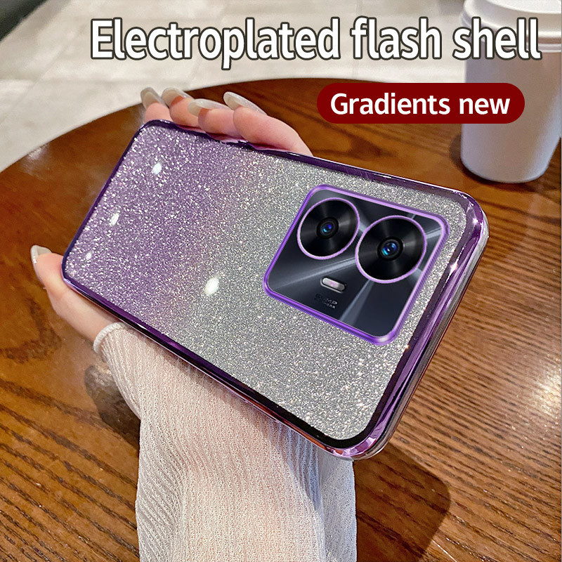 สําหรับRealme C55 กรณีกันกระแทกTPU Electroplated Glitterเคสโทรศัพท์สําหรับRealme C55 ฝาหลัง