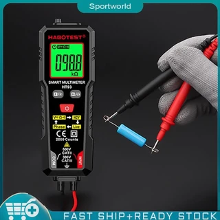 สต็อกพร้อมในกรุงเทพ🚚 Habotest HT93 มัลติมิเตอร์ดิจิทัล AC DC วัดแรงดันไฟฟ้าอัตโนมัติ นับ 2000 โอห์ม แอมมิเตอร์ แบบมือถือ True-RMS Autorange แบบพกพา NCV โวลต์มิเตอร์แอ