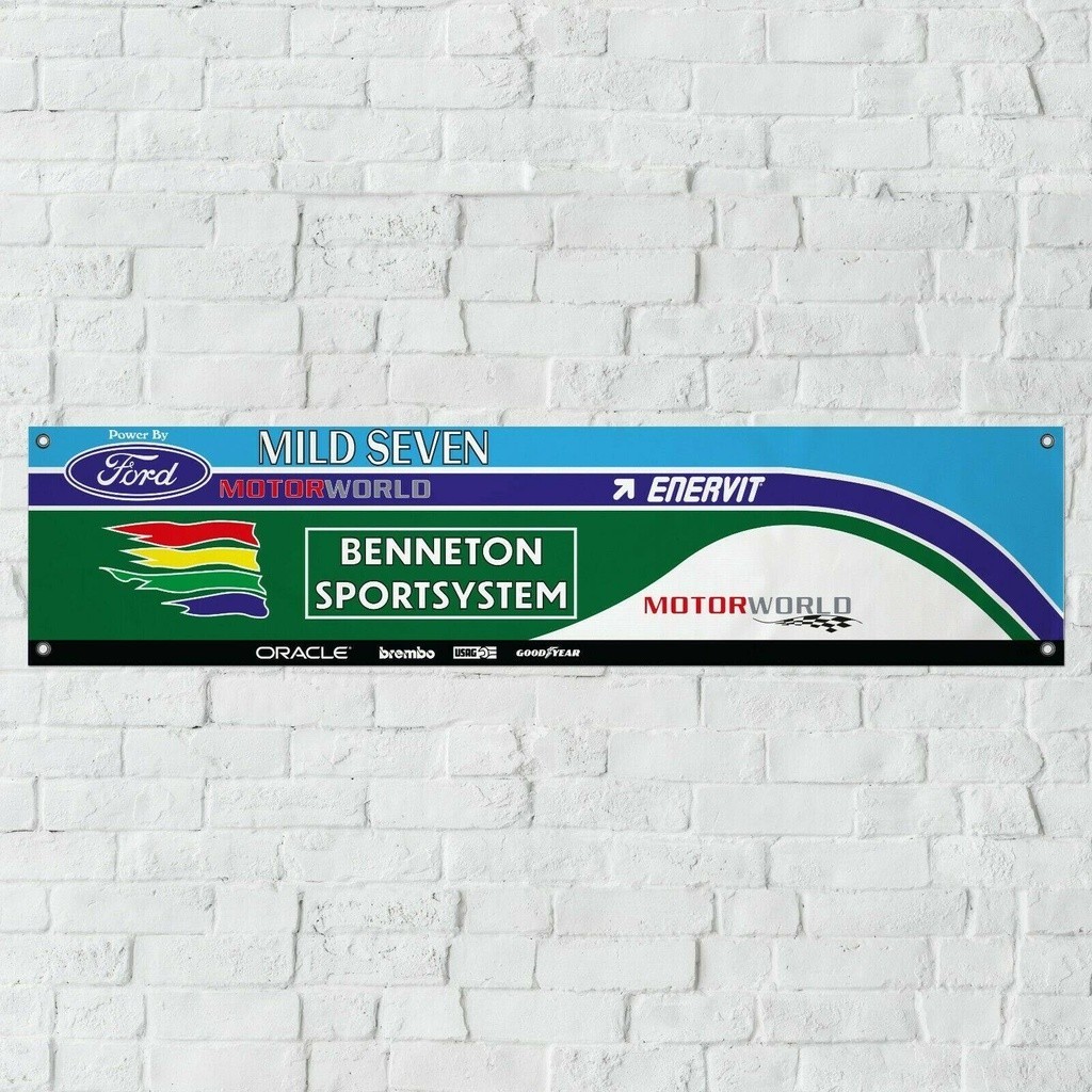 ป้ายโปสเตอร์โลหะดีบุก ลาย Benetton Formula สไตล์เรโทร ขนาด 40x10 ซม. สําหรับตกแต่งบาร์ และห้อง