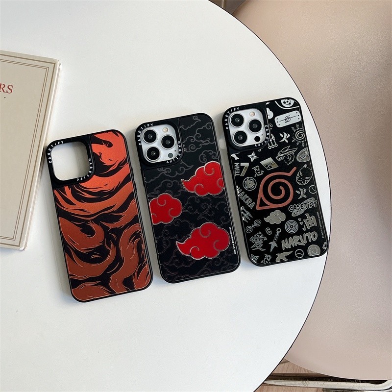 Casetify NARUTO AKATSUKI สติกเกอร์กระจกซิลิโคนอ่อนนุ่มสําหรับ iPhone 17 16 15 14 13 12 11 Pro Max 13
