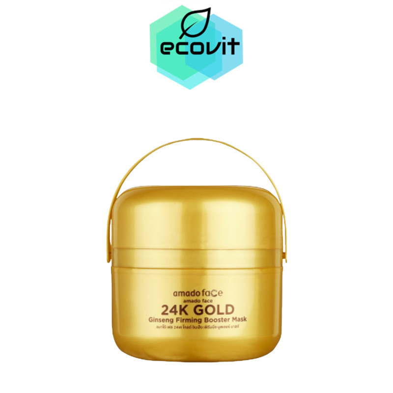[1 กล่อง] Amado Ginseng Firming Booster Mask อมาโด้ มาส์คทองคำ มาส์กครีมเจลทองคำ 300g.