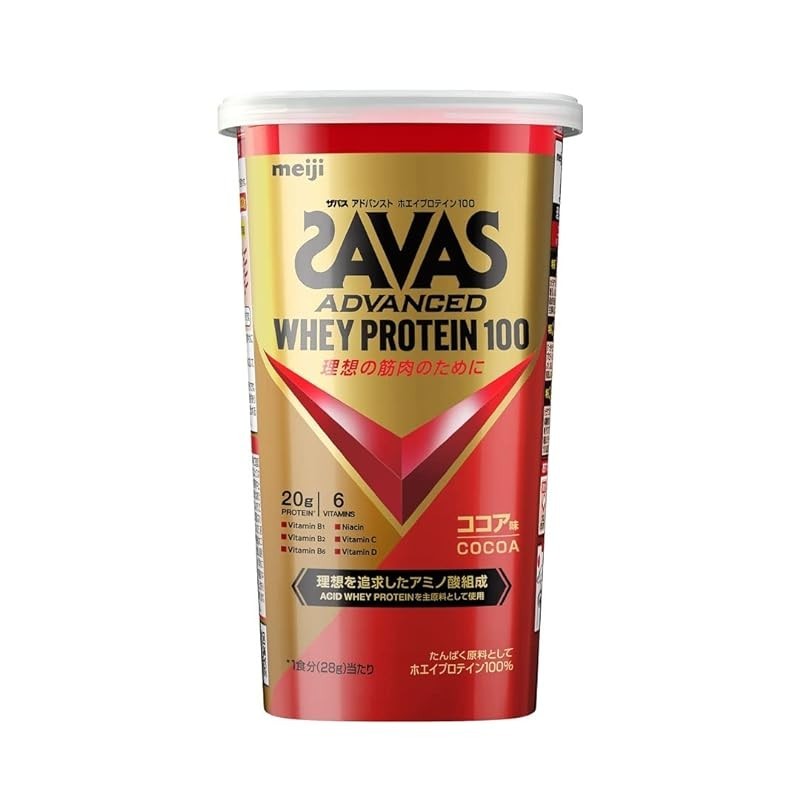 【ส่งตรงจากญี่ปุ่น】SAVAS เวย์โปรตีนขั้นสูง 100 รสโกโก้ 280 กรัม Meiji