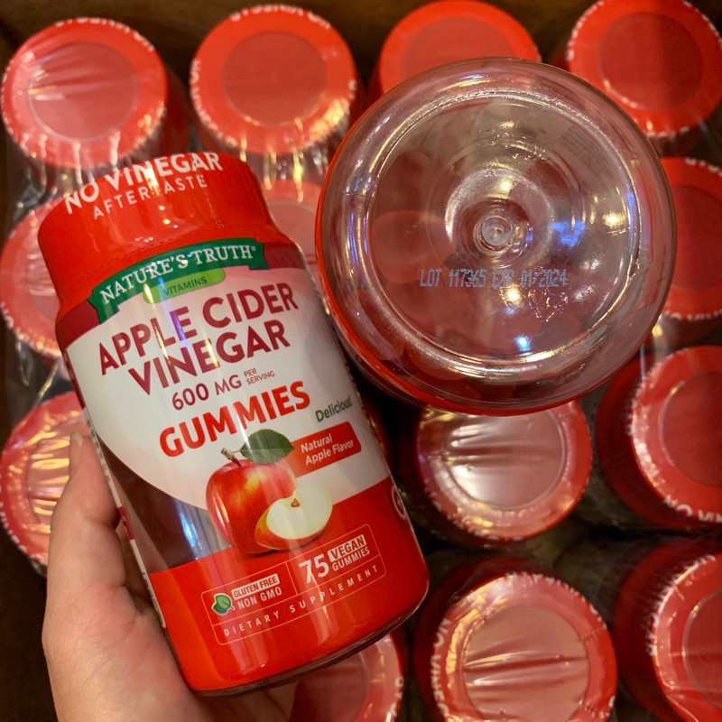 กัมมี่ช่วยลดน้ำหนักรสแอปเปิ้ลแบบเคี้ยว Nature's Truth Apple Cider Vinegar Gummies 600mg. ขนาด 60 เม็ด