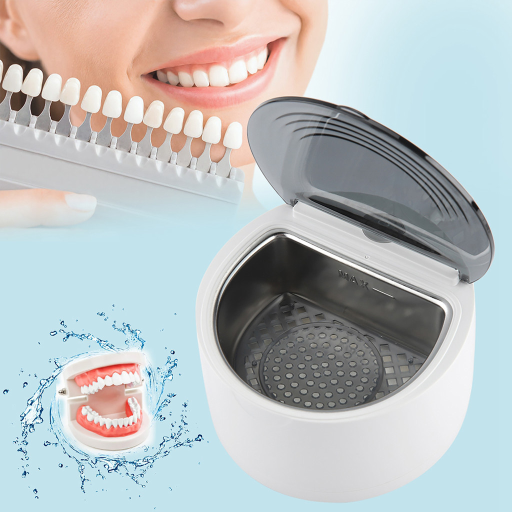 Com Ac.lr เครื่องทำความสะอาดฟันปลอมแบบอัลตราโซนิก Retainer Mouth Guard